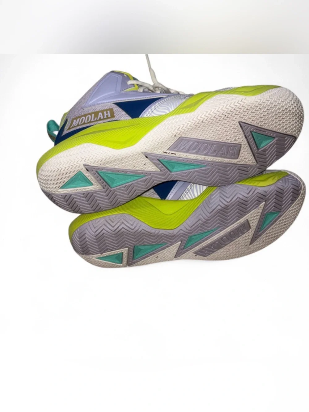 Moolah Kids' Lavender and Lime High-Top Sneakers size 7Y
